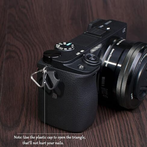 VKO حزام كاميرا سريع الإصدار QD الحلقات موصل محول + عروة حلقة تعليق مثلث مقسمة غطاء بلاستيكي متوافق مع كاميرا كانون نيكون سوني غير العاكسة مع فتحة دائرية (زوجان) in Kuwait