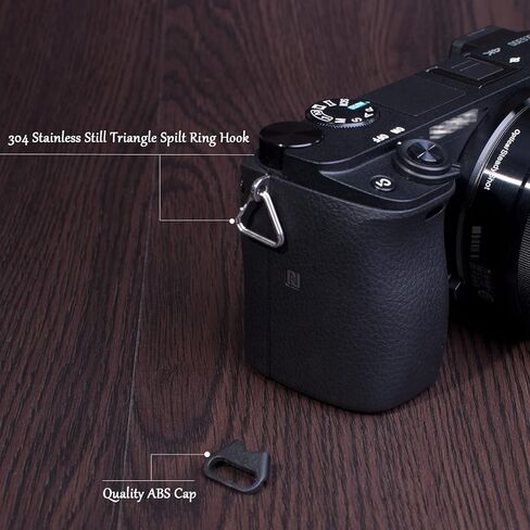 VKO حزام كاميرا سريع الإصدار QD الحلقات موصل محول + عروة حلقة تعليق مثلث مقسمة غطاء بلاستيكي متوافق مع كاميرا كانون نيكون سوني غير العاكسة مع فتحة دائرية (زوجان) in Kuwait