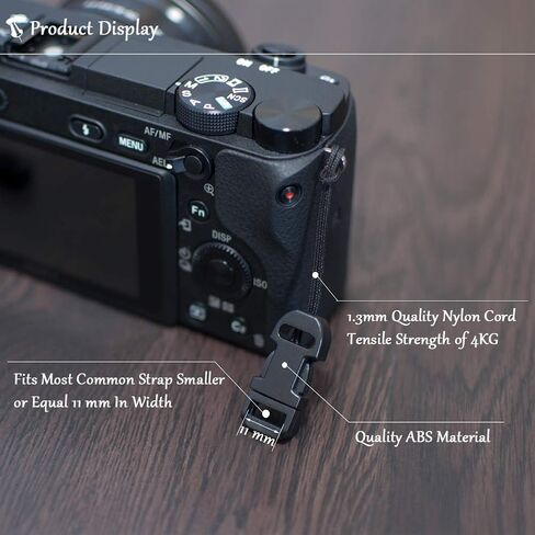 VKO حزام كاميرا سريع الإصدار QD الحلقات موصل محول + عروة حلقة تعليق مثلث مقسمة غطاء بلاستيكي متوافق مع كاميرا كانون نيكون سوني غير العاكسة مع فتحة دائرية (زوجان) in Kuwait