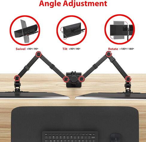 SHW Dual Monitor Stand Arm VESA Desk Mount for Gaming/Office Computer Double Monitors in Kuwait