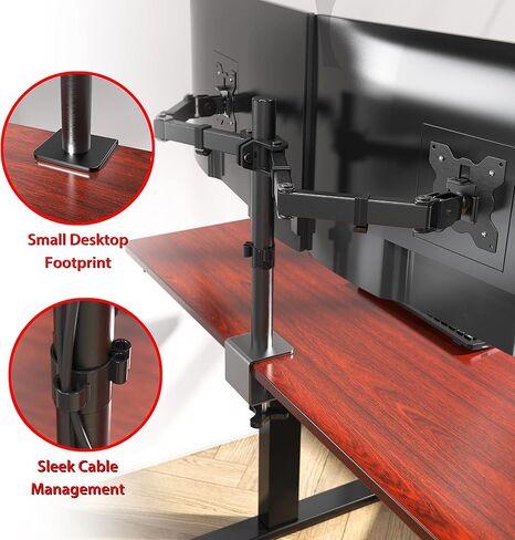 SHW Dual Monitor Stand Arm VESA Desk Mount for Gaming/Office Computer Double Monitors in Kuwait
