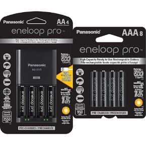 شاحن بطارية متطور من باناسونيك K-KJ75KHC4BA مع منفذ شحن USB وبطاريات 4AA eneloop pro عالية السعة قابلة لإعادة الشحن in Kuwait
