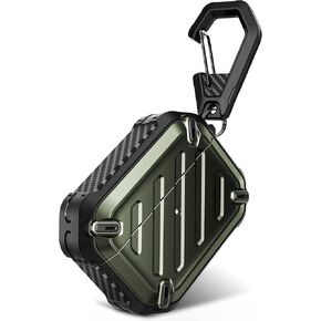 SUPCASE Unicorn Beetle Pro Series Case Designed for Airpods Pro (2023/2022/2019), Full-Body Rugged Protective Case with Carabiner for AirPods Pro 2nd Generation / 1st Generation (DarkGreen)