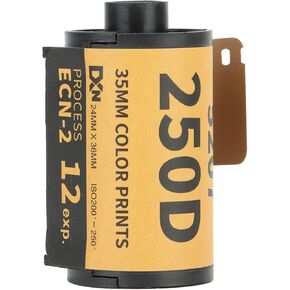 35mm Color Film, 200‑250 Professional Color Print 35mm Film, Wide Exposure Range ECN 2 Process Colour Print Camera Film for 135 Camera, High Contrast Color Print Film (8 Sheet)