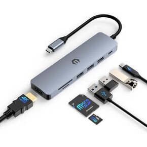 Tiergrade USB C Hub Multiport Adapter, 7 in 1 USB C Docking Station with 4K HDMI, 100W PD Charging Port, 3 USB 3.0, SD/TF Card Reader for MacBook Pro/Air, Chromebook and More in Kuwait