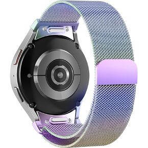 Stainless Steel Milanese Band Compatible for Samsung Galaxy Watch 6 Bands, Galaxy Watch 6 Classic, One-Click Attachment Magnetic Clasp Band for Samsung Watch 40mm 42mm 43mm 44mm 45mm 46mm 47mm