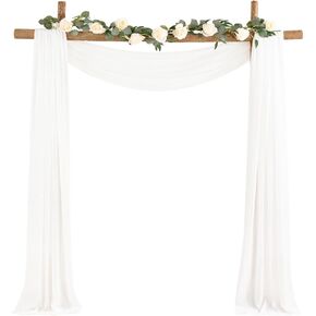Socomi الزفاف قوس اللف النسيج 1 لوحة 29 "× 19Ft الشمبانيا شير الشيفون الستار الستائر 6 ياردة لحفل الزفاف حفلة عيد ميلاد الديكور in Kuwait
