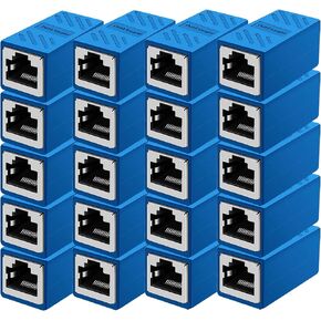 Dingsun RJ45 Coupler Female to Female Ethernet Coupler for Cat7/Cat6/Cat5/Cat5e Network Cable Extender Adapter RJ45 in Line Coupler(1pack, Black)