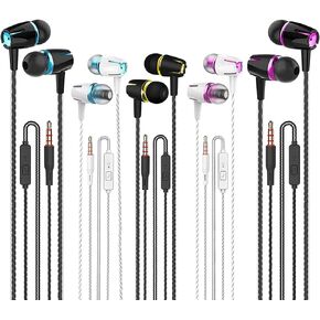 Kamon 5 Pack Earbuds Headphones with Remote & Mic, Earphones Wired Stereo in-Ear Bass for iPhone, Android, Smartphones, iPod, iPad, MP3, Fits All 3.5mm Interface (K2) in Kuwait