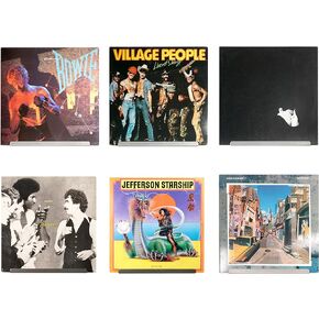 رف عرض الحائط من الفينيل لسجلات الفينيل Hi-Fi LP من Hudson - عرض تسجيلات LP المفضلة لديك بأناقة (6 عبوات، أسود) in Kuwait