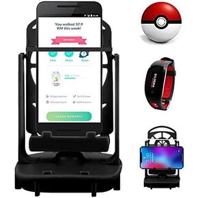 Phone Swing Step Counter Pedometer Compatible with Go Poke Ball Plus,Cellphone Accessories with USB Cable HIgh Silent Version for Walking (Supports 2 Phones Below 7.2 inches)