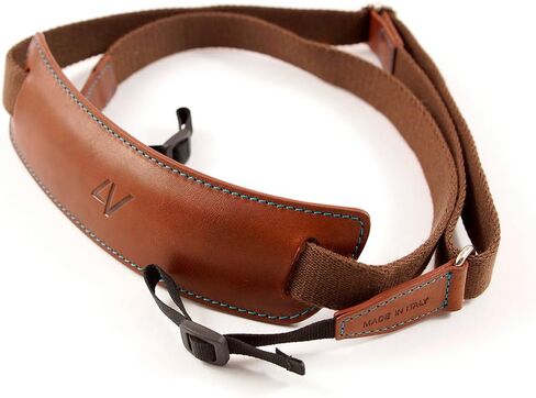 Lusso Tuscany Leather Medium Handmade Leather Camera Strap w/Universal Fit Kit, Black/Cyan (2MP01BVV0930) in Kuwait