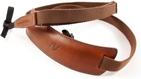 Lusso Tuscany Leather Medium Handmade Leather Camera Strap w/Universal Fit Kit, Black/Cyan (2MP01BVV0930) in Kuwait