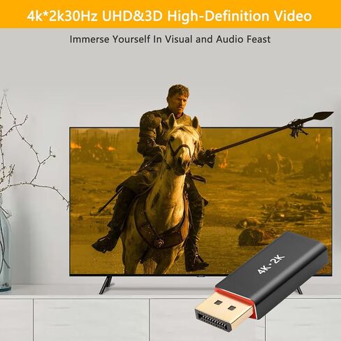 محول منفذ عرض الى HDMI، محول نوليث DP الى HDMI 8K احادي الاتجاه ذكر الى موصل HDMI انثى مطلي بالذهب للابتوب والكمبيوتر المكتبي وتلفزيون HD وجهاز العرض والشاشة in Kuwait