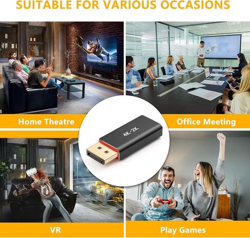 محول منفذ عرض الى HDMI، محول نوليث DP الى HDMI 8K احادي الاتجاه ذكر الى موصل HDMI انثى مطلي بالذهب للابتوب والكمبيوتر المكتبي وتلفزيون HD وجهاز العرض والشاشة in Kuwait