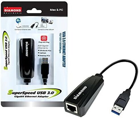 Diamond ue3000 ، USB إلى RJ45 ، USB 3. 0 إلى 10/100/1000 Gigabit محول شبكة Ethernet LAN لهاتف Windows 10 ، 7.2 ، مقاس 8, 7, Mac OS ، Linux OS و نظام تشغيل من الكروم (ue3000) in Kuwait