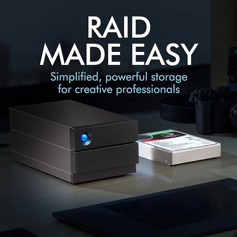 محرك الأقراص الصلبة الخارجي LaCie 2big RAID سعة 8 تيرابايت - USB-C، محركات أقراص فئة المؤسسة 7200 دورة في الدقيقة، لأجهزة Mac والكمبيوتر المكتبي، خدمات الإنقاذ (STHJ8000800) in Kuwait