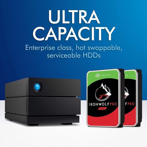 محرك الأقراص الصلبة الخارجي LaCie 2big RAID سعة 8 تيرابايت - USB-C، محركات أقراص فئة المؤسسة 7200 دورة في الدقيقة، لأجهزة Mac والكمبيوتر المكتبي، خدمات الإنقاذ (STHJ8000800) in Kuwait