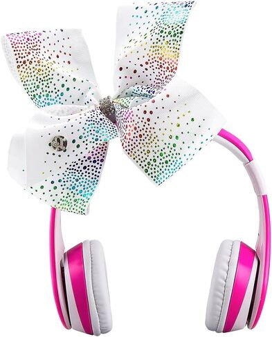 JoJo Siwa Kids Bluetooth Headphones for Wireless Rechargeable Foldable Bluetooth Headphones with Microphone Kid Friendly Sound and Bonus Detachable Cord in Saudi Arabia