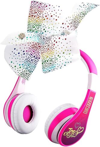 JoJo Siwa Kids Bluetooth Headphones for Wireless Rechargeable Foldable Bluetooth Headphones with Microphone Kid Friendly Sound and Bonus Detachable Cord in Saudi Arabia