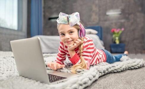 JoJo Siwa Kids Bluetooth Headphones for Wireless Rechargeable Foldable Bluetooth Headphones with Microphone Kid Friendly Sound and Bonus Detachable Cord in Saudi Arabia
