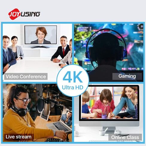 كاميرا ويب عالية الدقة من جويوسينغ بدقة 4 كيه مع ميكروفون، كاميرا ويب يو إس بي بدقة 8 ميجا بكسل لمتابعة المكالمات عبر الإنترنت، الاجتماعات، بث مباشر على زوم / سكايب/ يوتيوب... in Kuwait