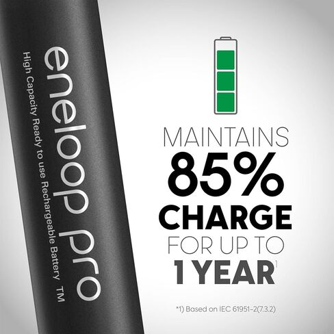 شاحن بطارية متطور من باناسونيك K-KJ75KHC4BA مع منفذ شحن USB وبطاريات 4AA eneloop pro عالية السعة قابلة لإعادة الشحن in Kuwait
