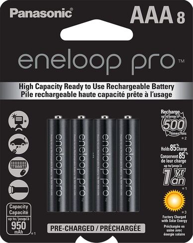 Eneloop Panasonic Battery Charger with USB Charging Port and 4AA Pro Capacity Rechargeable Batteries & Battery Charger with USB Charging Port and 4AAA Pro High Capacity Rechargeable Batteries in Saudi Arabia