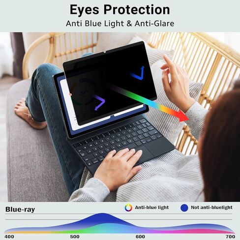 واقي شاشة الخصوصية المغناطيسي PYS® لجهاز Samsung Galaxy Tab S6 Lite (10.4 بوصة، موديل 2022/2020)، واقي شاشة قابل للإزالة، مضاد للوهج، مضاد للتجسس، خالي من الفقاعات، [سهل الارتداء] - قطعة واحدة in Kuwait