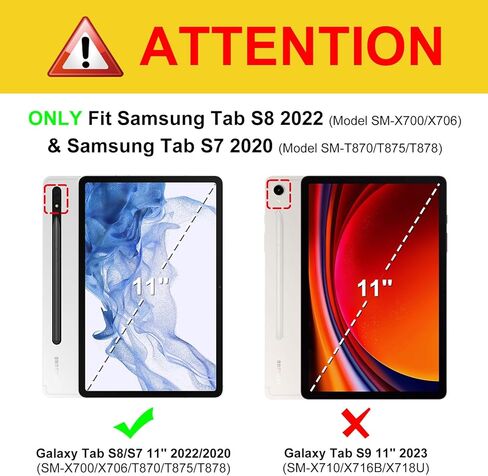 حافظة Fintie لجهاز Samsung Galaxy Tab S8/Tab S7 11 بوصة (موديل SM-X700/X706/T870/T875/T878) مع حامل قلم S مدمج، غطاء عمل متعدد الزوايا مع جيب للنوم/الاستيقاظ التلقائي، أزرق داكن in Kuwait