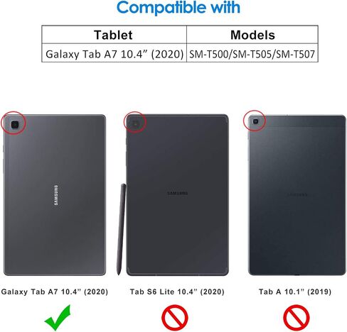 JETech Case for Samsung Galaxy Tab A7 10.4-Inch 2020 (SM-T500/T505/T507), NOT for Galaxy Tab A7 Lite 8.7-Inch 2021 (Black) in Saudi Arabia