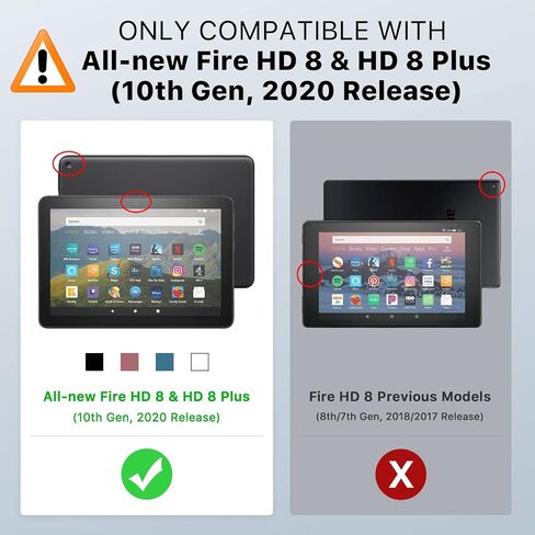 MoKo Case Fits Amazon Kindle Fire HD 8 & 8 Plus Tablet 8", Black in Saudi Arabia