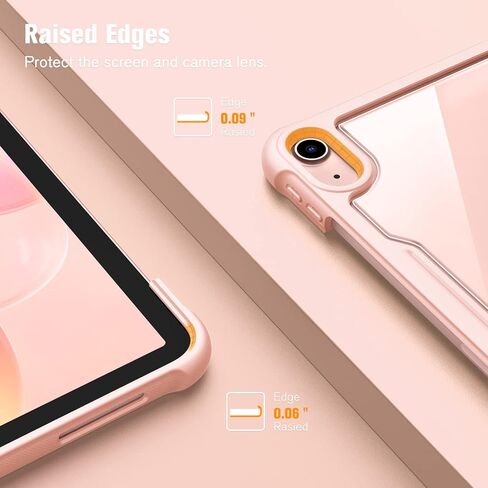 حافظة خلفية Fintie Hybrid لجهاز iPad Air الجيل الخامس (2022) / iPad Air الجيل الرابع (2020) 10.9 بوصة - غطاء خلفي شفاف وخفيف الوزن مع مصد TPU ناعم مقاوم للصدمات، أرجواني أرجواني in Kuwait