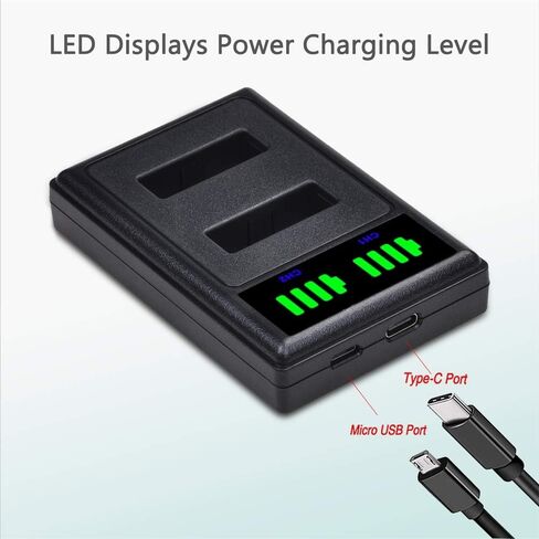 PowerTrust NP-BX1 Battery (2-Pack) and LED Charger for Sony NPBX1/M8, Cyber-Shot DSC-HX80, RX1, RX1R, RX100, RX1RII, HDR-CX240, HDR-PJ275, HDR-AS30V Camera Batteries in Saudi Arabia