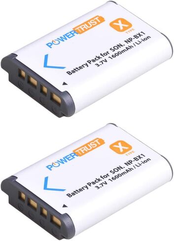 PowerTrust NP-BX1 Battery (2-Pack) and LED Charger for Sony NPBX1/M8, Cyber-Shot DSC-HX80, RX1, RX1R, RX100, RX1RII, HDR-CX240, HDR-PJ275, HDR-AS30V Camera Batteries in Saudi Arabia
