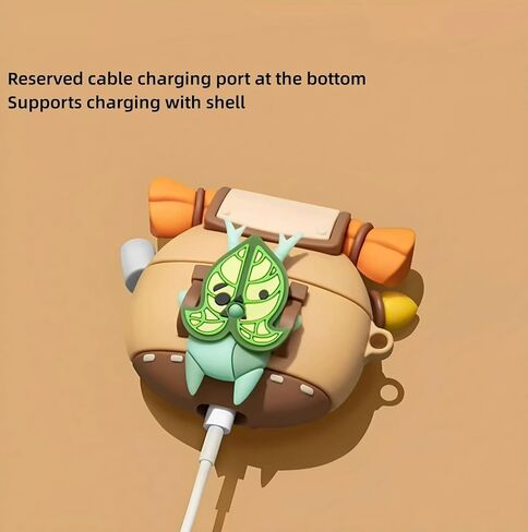 حافظة كوروك من السيليكون متوافقة مع Airpods Pro/Pro الجيل الثاني مع سلسلة مفاتيح، غطاء واقٍ مقاوم للصدمات من Anime Yahaha للأطفال مع مجموعة تنظيف in Kuwait