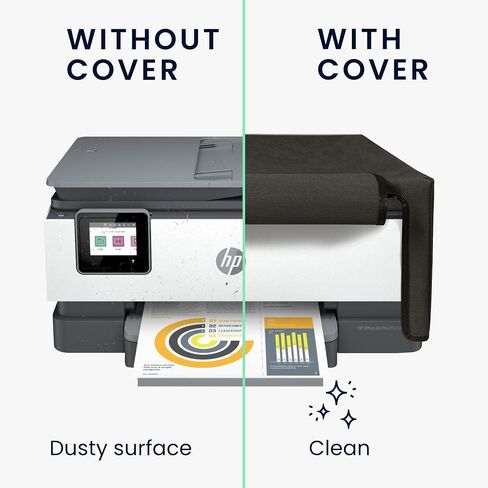 غطاء غبار kwmobile متوافق مع HP OfficeJet Pro 8025e - حافظة الطابعة - غطاء واقي من القماش - رمادي داكن in Kuwait