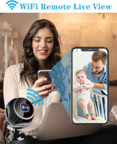 كاميرا BZZCAM WiFi صغيرة لاسلكية لأمن المنزل، كاميرا داخلية صغيرة لمربية الأطفال، تطبيق الهاتف عرض مباشر، كشف الحركة، رؤية ليلية، 1080 بكسل in Kuwait