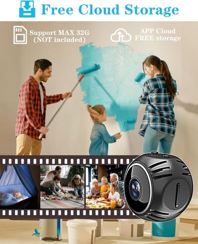 كاميرا BZZCAM WiFi صغيرة لاسلكية لأمن المنزل، كاميرا داخلية صغيرة لمربية الأطفال، تطبيق الهاتف عرض مباشر، كشف الحركة، رؤية ليلية، 1080 بكسل in Kuwait