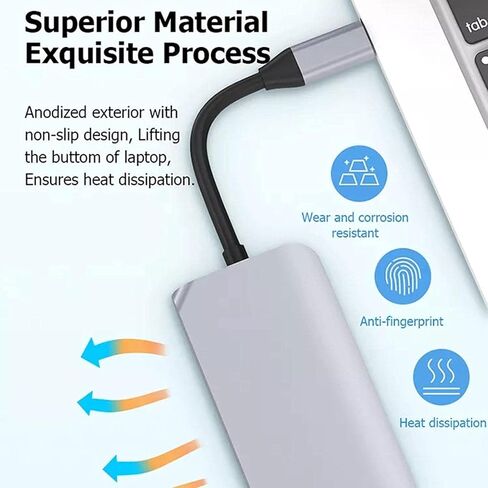 4 في 1 USB Type C Hub Splitter Docking Station Dongle Multiport محول، UHD HDMI 4K@30 هرتز، VGA 1080P@60 هرتز، USB 3.0، شحن سريع USB C، 5 جيجابت في الثانية متوافق مع MacBook وiPad وSamsung وDell XPS والكمبيوتر المحمول in Kuwait