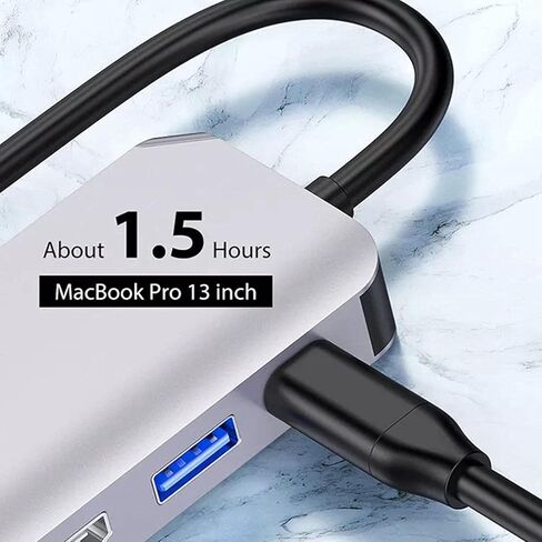 4 في 1 USB Type C Hub Splitter Docking Station Dongle Multiport محول، UHD HDMI 4K@30 هرتز، VGA 1080P@60 هرتز، USB 3.0، شحن سريع USB C، 5 جيجابت في الثانية متوافق مع MacBook وiPad وSamsung وDell XPS والكمبيوتر المحمول in Kuwait