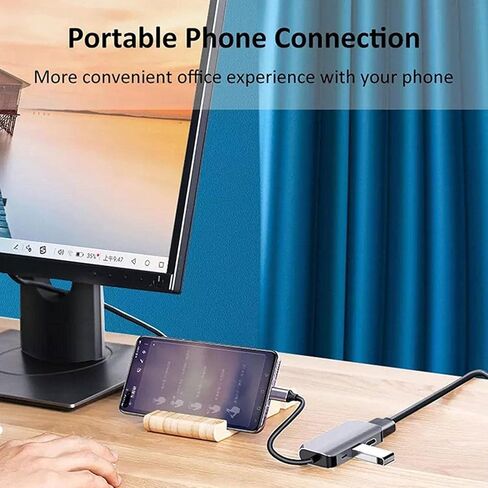 4 في 1 USB Type C Hub Splitter Docking Station Dongle Multiport محول، UHD HDMI 4K@30 هرتز، VGA 1080P@60 هرتز، USB 3.0، شحن سريع USB C، 5 جيجابت في الثانية متوافق مع MacBook وiPad وSamsung وDell XPS والكمبيوتر المحمول in Kuwait