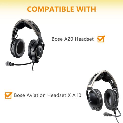 A20 Ear Pads Comfort Gel A20 Ear Cushion Upgrade Aviation Headset Parts Good Seal Earcups Accessories Replacement for Bose A20 Aviation/Aviation Headset X/A10 Headphones in Kuwait