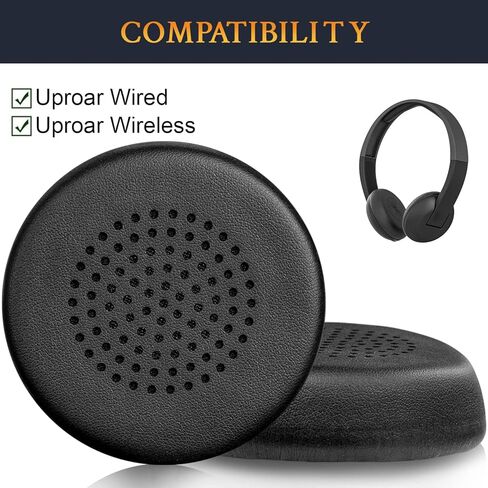 استبدال وسائد الأذن SOULWIT لسماعات الرأس Skullcandy Uproar السلكية/اللاسلكية التي تعمل بتقنية البلوتوث على الأذن، وسائد الأذن مع جلد أكثر نعومة، وإسفنج عازل للضوضاء - أسود in Kuwait