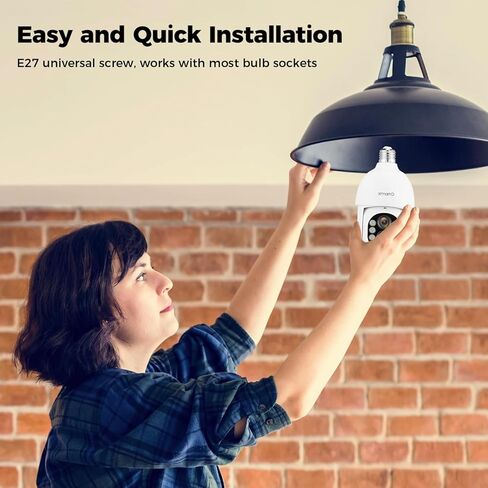 نظام كاميرا أمان XMARTO ثنائي العدسات 10X مزود بمصباح كهربائي لاسلكي في الهواء الطلق مع مقلاة تتبع تلقائية AI / إمالة / تكبير، شاشة متابعة تلقائية 24/7، طاقة E27 (مجموعة كاميرات 4K 10CH 3) in Kuwait