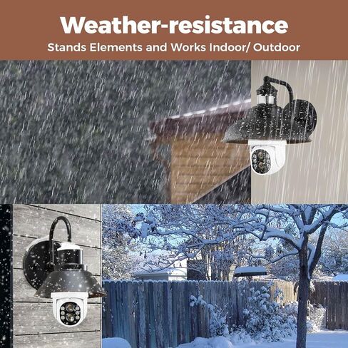 نظام كاميرا أمان XMARTO ثنائي العدسات 10X مزود بمصباح كهربائي لاسلكي في الهواء الطلق مع مقلاة تتبع تلقائية AI / إمالة / تكبير، شاشة متابعة تلقائية 24/7، طاقة E27 (مجموعة كاميرات 4K 10CH 3) in Kuwait