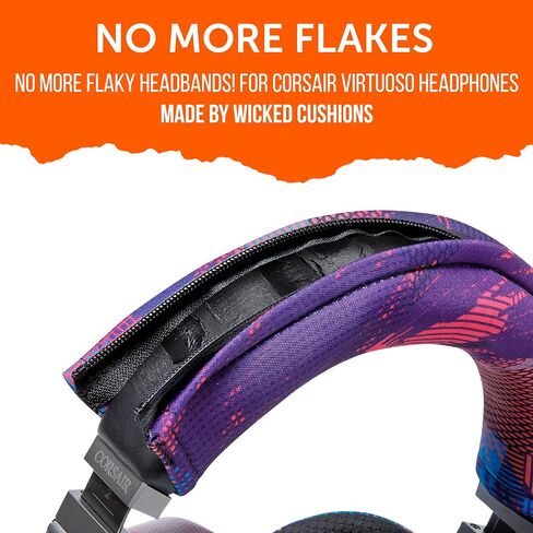 WC BandZ Virtuoso -  Protective Headband Cover for Corsair Virtuoso Gaming Headsets - Machine Washable, No More Flaking Leather - Compatible with Virtuoso Wireless, XT, and SE | Black in Kuwait