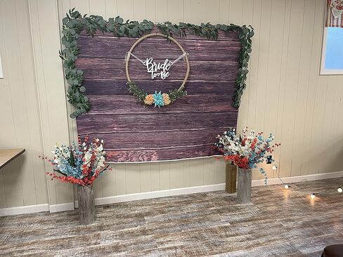 Custom Wood Birthday Backdrop Rustic Brown Wooden Board Wall Portrait Photography Background 6x4FT in Kuwait