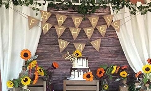 Custom Wood Birthday Backdrop Rustic Brown Wooden Board Wall Portrait Photography Background 6x4FT in Kuwait