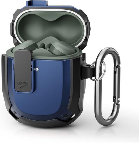 JAKPAK متوافق مع Google Pixel Buds A غطاء حافظة [مصباح LED أمامي مرئي] حافظة واقية مقاومة للصدمات مع سلسلة مفاتيح بتصميم قفل آمن غطاء حماية صلب من البولي كربونات لـ Pixel Buds A 2021 أصفر in Kuwait